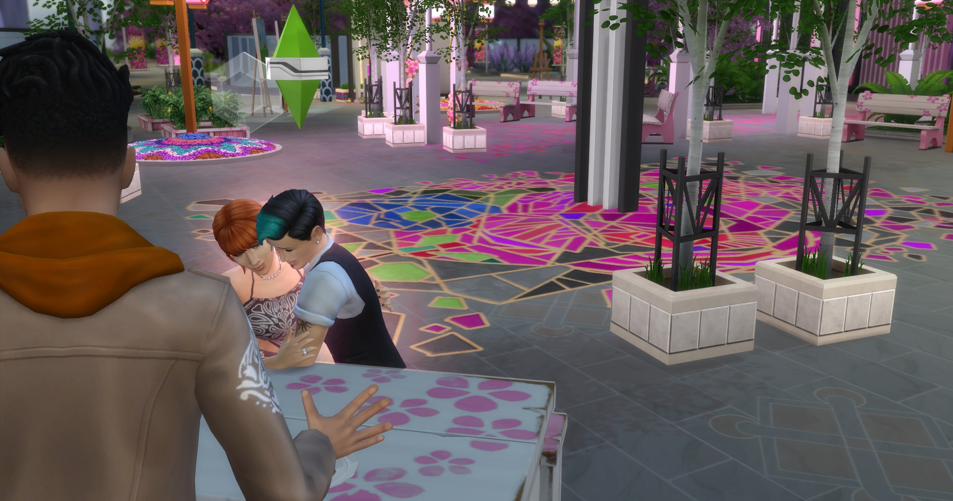Gus and Angela cuddling at Romace Festival